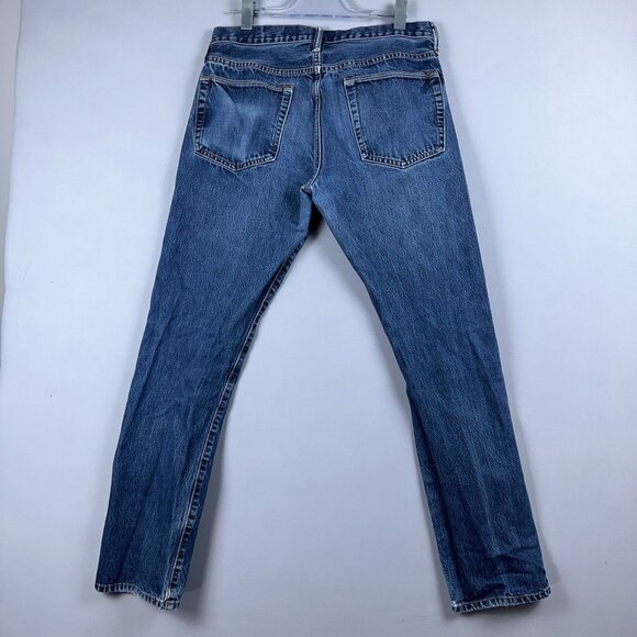 Gap Straight Leg Jeans Womens Size 34/34 Stretch Mid Rise Medium Wash Blue - Picture 2 of 14
